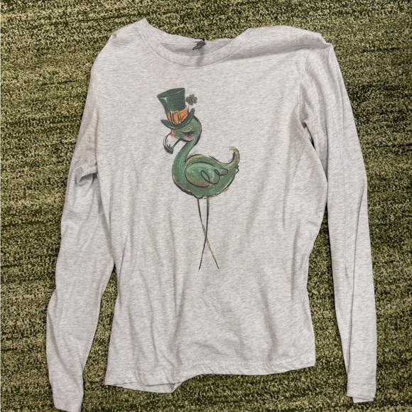 Next Level Apparel Tops - St Patrick's day green flamingo
